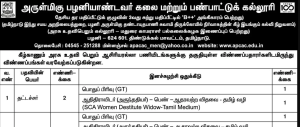 Palaniandavar College of Arts Recruitment 2023